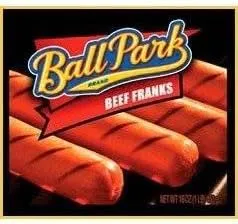 Ball Park Franks HOT Dogs Beef 16 OZ Pack of 2