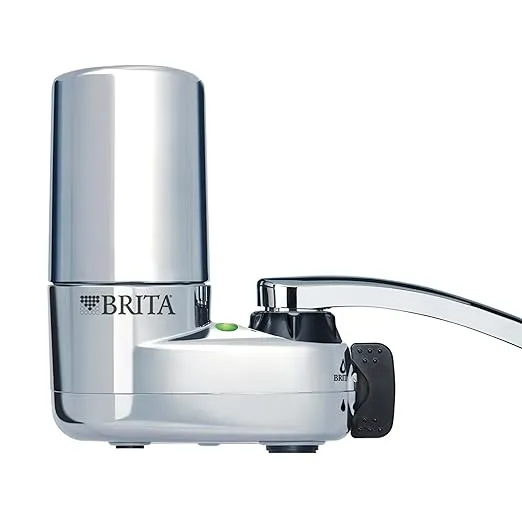 Brita Basic Faucet Mount Water Filtration System, BPA-Free Faucet Water Purifier for Sink, Reduced 99% of Lead, Elite Filter , Lasts Four Months, Includes 1 System/2 Filters, Chrome