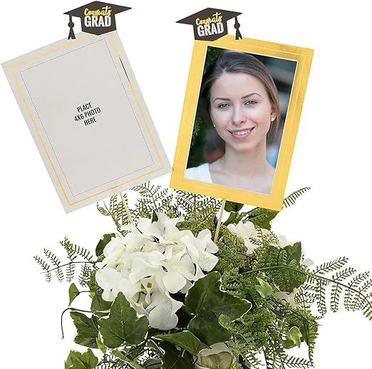 Fun Express Graduation Photo Centerpiece Sticks - 12 Pieces
