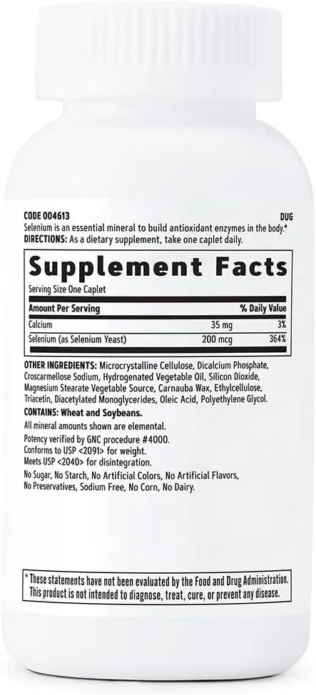 GNC Selenium 200mcg | Essential Mineral | Helps Build Antioxidant Enzymes - 200 Tablets