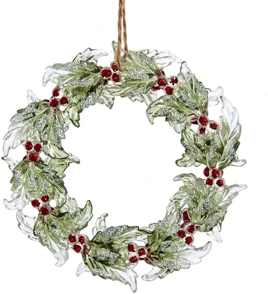 Birch Berry Wreath with Glitter Ornament
