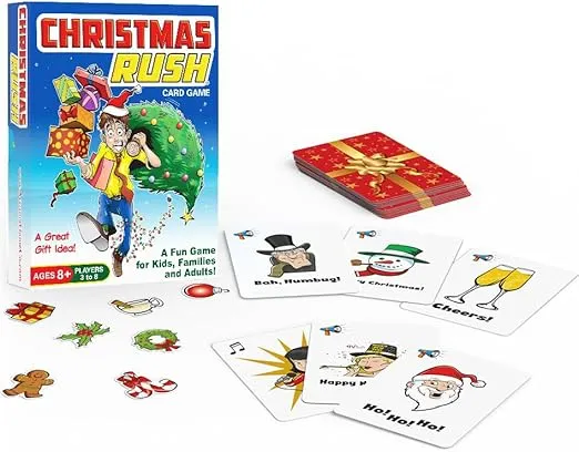 Christmas RUSH – A Fun Christmas Card Game for Kids, Teens, Adults, and Families | Perfect for a Holiday Party and Large Groups (Family Board Game Night, Gift Idea, Stocking Stuffer) – Ages 8+