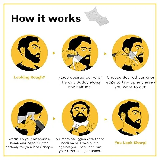 Shaping + Styling Tool, Gift for Men, Clear Guide with Tracer Pencil for Beard, Hairline, Mustache, & Faces, The Cut Buddy