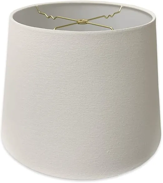 Royal Designs, Inc. Tapered Shallow Drum Hardback Shade, HB-606-14LNWH, Linen White, 9.5 x 14 x 9.5