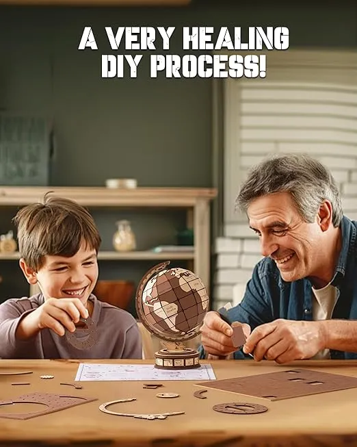ROBOTIME 3D Wooden Puzzle for Adults Global Wonders DIY Model Kit to Build Wooden Craft Kits for Teens Educational Brain Teaser Assembly Toy Unique Gift