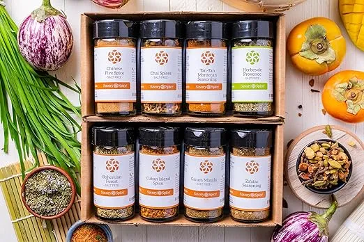 Savory Spice 'Round the World Spice Collection | 8-Jar Gift Set of International Spices & Seasonings - Includes (8) Global, Unique & Exotic Spices from Around the World
