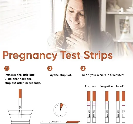 Wondfo Pregnancy Test Strip - Individually Wrapped HCG Strips - Highly Sensitive Home Detection Pregnancy Test Kit - Clear HCG Test Results - 20 Count