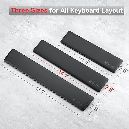 Redragon P036 Meteor M Computer Keyboard Wrist Rest Pad, Ergonomic Soft Memory Foam Wrist Support w/Anti-Slip Rubber Base, 80% 87 Keys TKL Size 14.13 x 2.87 in, 0.78 inch (20mm) Height, Black