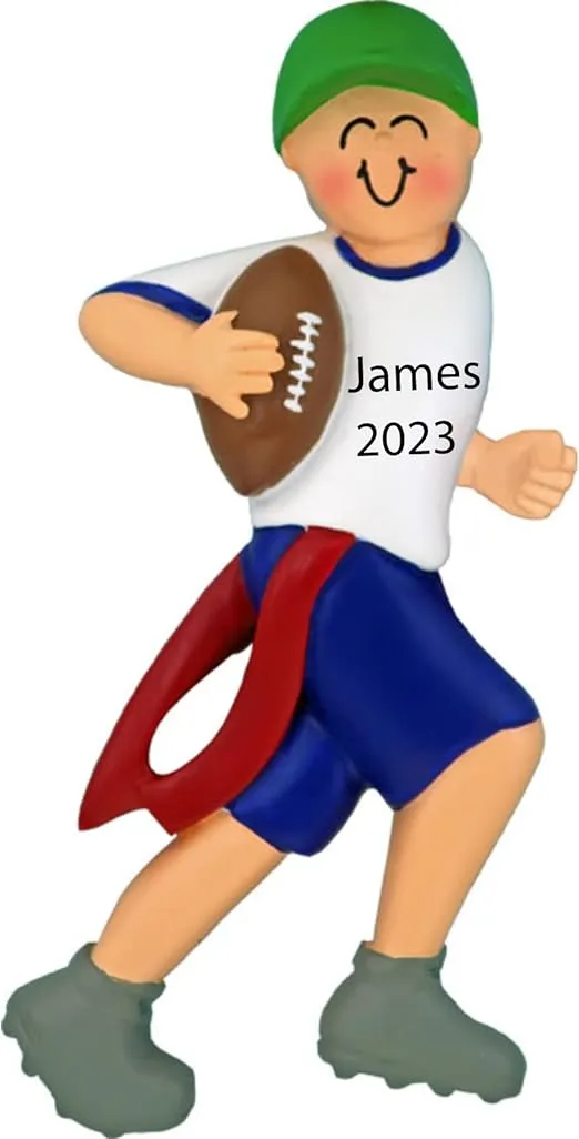 Flag Football Ornament Personalized Flag Football Christmas Ornament 2024 Flag Football Dad Gifts, Flag Football Gifts for Him, Boy Flag Football Gifts for Men, Sports Ornaments for Christmas Tree