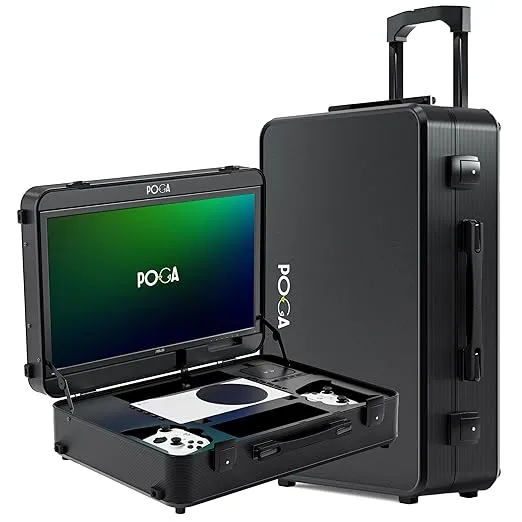 POGA Pro Travel Case with Monitor, The Ultimate Xbox Series S Portable Case and Gaming Station, Pro Black - Series S