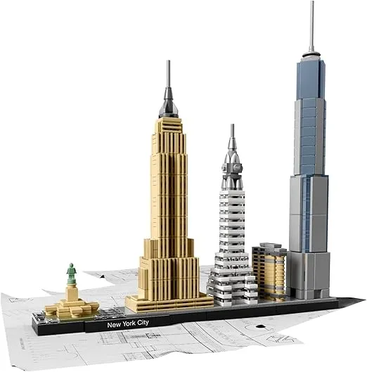 LEGO Architecture New York City 21028, Build It Yourself New York Skyline Model Kit for Adults and Kids (598 Pieces),Multicolor