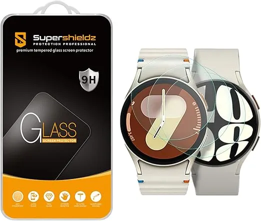 Supershieldz (3 Pack) Designed for Samsung Galaxy Watch 7 (40mm) / Watch 6 (40mm) / Watch FE (40mm) / Watch 5 (40mm) / Watch 4 (40mm) Tempered Glass Screen Protector, Anti Scratch, Bubble Free
