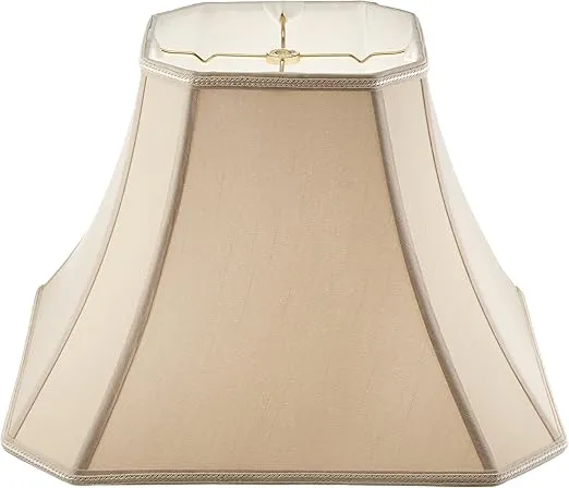 Royal Designs Square Cut Corner Designer Lamp Shade, Beige, 8 x 16 x 12