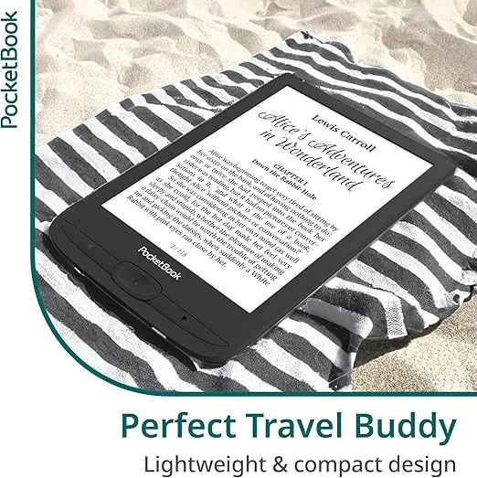 PocketBook Basic Lux 4 E-Book Reader | 6ʺ Glare-Free & Eye-Friendly E-Ink Technology | Compact & Lightweight E-Reader | Frontlight | Touchscreen | Wi-Fi | Dictionaries | Micro-SD Slot