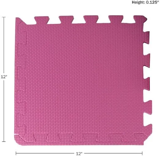 Puzzle Mat EVA Foam Floor Tiles 40-Pack - 40 SQFT Multicolor Exercise Mat or Baby Play Mats for Floor - Interlocking Floor Mats by Stalwart (Pink)