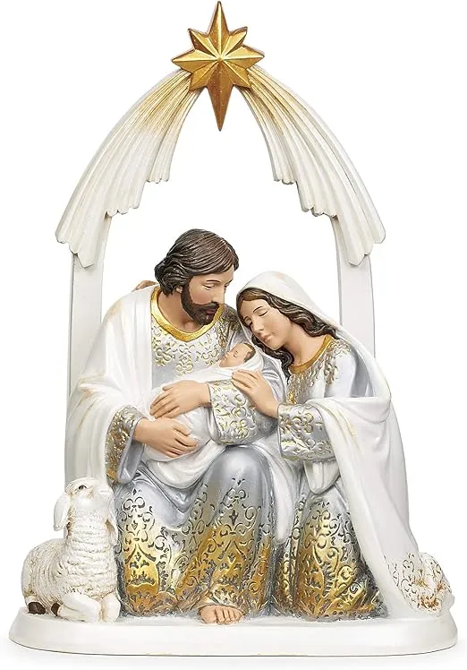 Joseph's Studio by Roman - Holy Family Gold and Ivory Ombre Figure, 9.75" H, Resin and Stone, Decorative, Collection, Durable, Long Lasting
