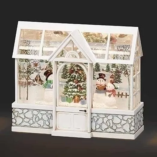 7.75" LED Lighted Swirl Snowman Choir Christmas Tabletop Decor