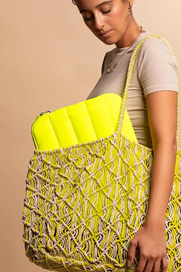 ANECDOTE Laptop Case 15-16 Inch – A Perfect Laptop Sleeve - Compatible with MacBook Air/Pro 15 inch M3 M2 M1 Chip Pro Max 2023-2021 – Fits Well, Made of 100% Nylon with Aesthetic Design (Neon Yellow)
