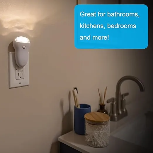 GE 3-in-1 LED Power Failure Night Light, Emergency Flashlight, Plug-In, Rechargeable, Light Sensing, Auto On/Off, Foldable Plug, Soft White, Hurricane, Storm, Tornado, Glossy White Finish, 11281