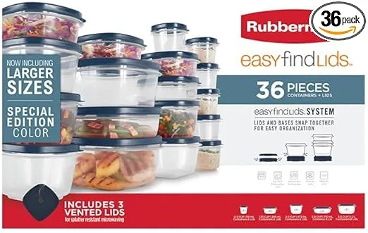 Rubbermaid easyfindLids (36 pieces), Blue