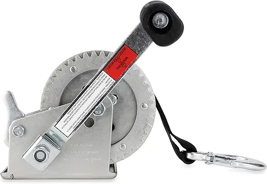 Camco Trailer Boat Winch | Features a 2-Way Ratchet & 20-Foot Strap with a 2,000lb Weight Capacity (50000)
