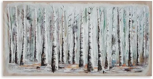 Signature Design by Ashley Calbert Modern Rectangular Nature Gallery Wrapped Canvas Wall Art 60 x 30 Inches, Dark Brown & Green