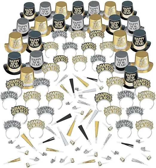 Opulent New Year’s Eve Party Kit For 100 - Party Supplies - 200 Pieces Per Unit