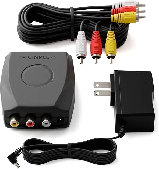 THE CIMPLE CO RF Modulator - RCA Composite to RF Coaxial - Converts Standard Definition Signals to Coax, Includes AV Cable