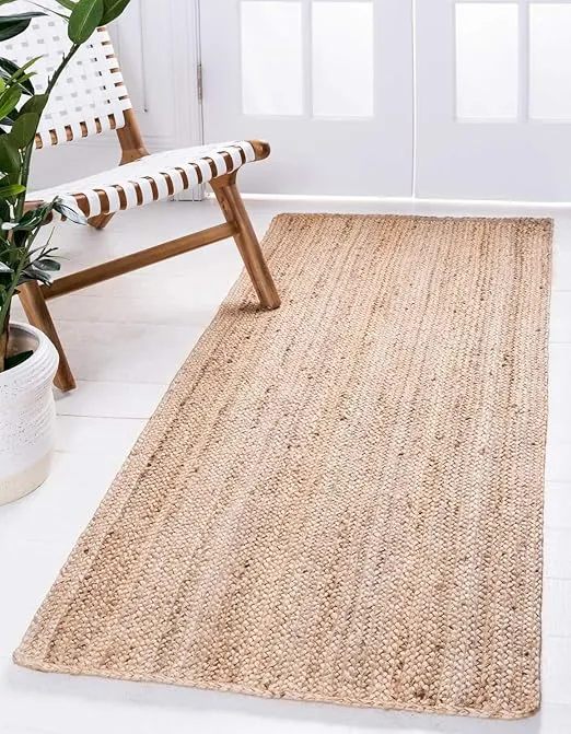 Unique Loom Braided Jute Collection Area Rug - Dhaka (2' 7" x 6' 1" Runner, Natural)