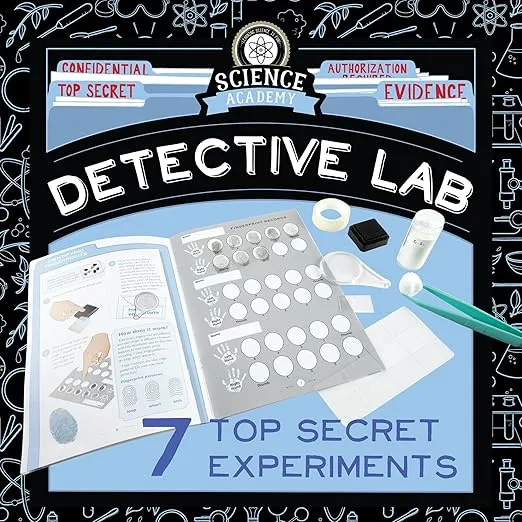 MindWare Science Academy Detective lab - Science Kits for Kids Age 8-12 - Kids Detective Kit Complete with 7 Forensics and Crime-Scene Investigations - Ages 8 and Up