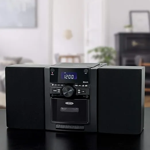 JENSEN® Portable Stereo Bluetooth CD Music System with Cassette and Digital AM/FM Radio
