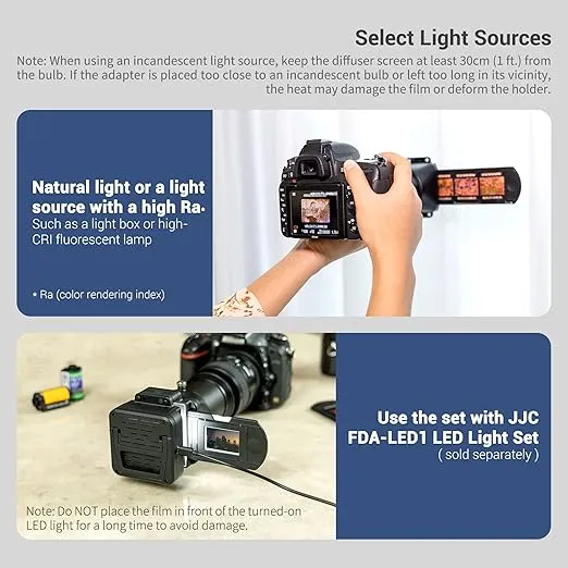 JJC ES-2 Film Digitizing Adapter Set Kit for Negative Copying and Converts 35mm Film & Slides to Digital Files Photo, Fits Camera with Select Canon Nikon Sony Macro Lenses