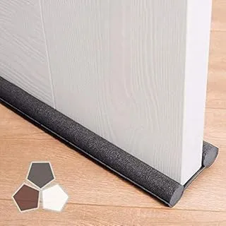 Door Draft Stopper - 37" Adjustable Twin Door Draft Blocker Cuttable and Washable, Draft Door Stopper Energy Saving Door Weather Stripping Reduce Noise Window Breeze Blocker Door Sweeps, Brown