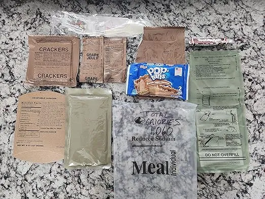 MRE Meals Ready To Eat Case Pack of 14 For Survival And Emergency Green Box