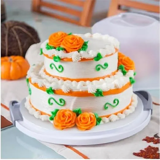 Cake Carrier Storage Container With Lid & Locking Handles for 12 inch Layer Cake White Dome for Transporting Cakes & Desserts