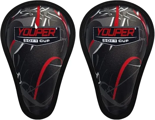 Youper 2-Pack Boys Youth Soft Foam Protective Athletic Cup (Ages 7-12), Kids Sports Cup for Baseball, Football