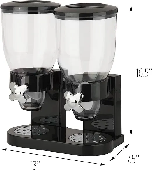 Zevro /GAT200 Indispensable Dry Food Dispenser, Dual Control, Black/Chrome, KCH-06121