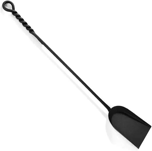 Rope Handle Single Shovel Fireplace Tool, Standard 28-in, Black