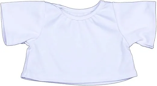 White T-Shirt Outfit Teddy Bear Clothes Fits Most 14"-18" Build-a-Bear and Make Your Own Stuffed Animals