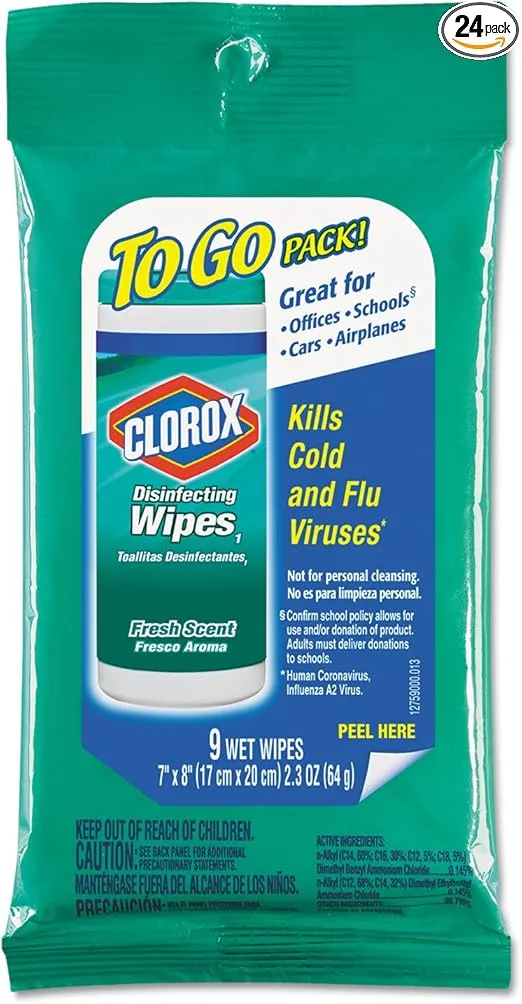Clorox Disinfecting Wipes to Go Pack Fresh Scent Case Pack 24