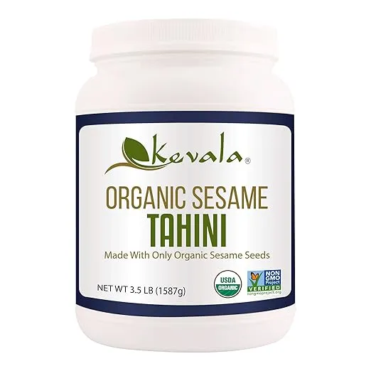 Kevala Organic Tahini – 3.5 lb – Sesame Seeds Tahini – Organic Tahini Paste – Tahini Cream – Tahini Hummus – Sesame Tahini – Sesame Paste – 1587 g