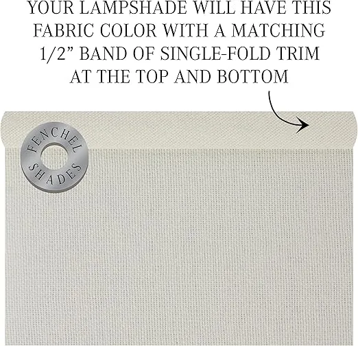 FenchelShades.com 18" Top Diameter x 18" Bottom Diameter 14" Height Cylinder Drum Lampshade USA Made (Linen Cream)