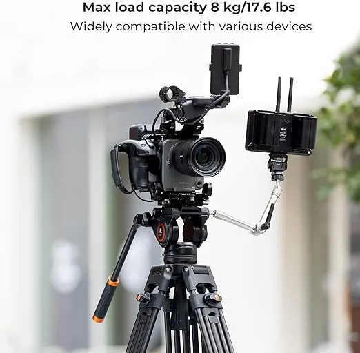 K&F Concept 72-inch Professional Video Tripod, Heavy Duty Aluminum Tube Tripod with Fluid Head Max Loading Capacity 8KG/17.6LBS for DSLR Camcorders Camera VA18+ VH081