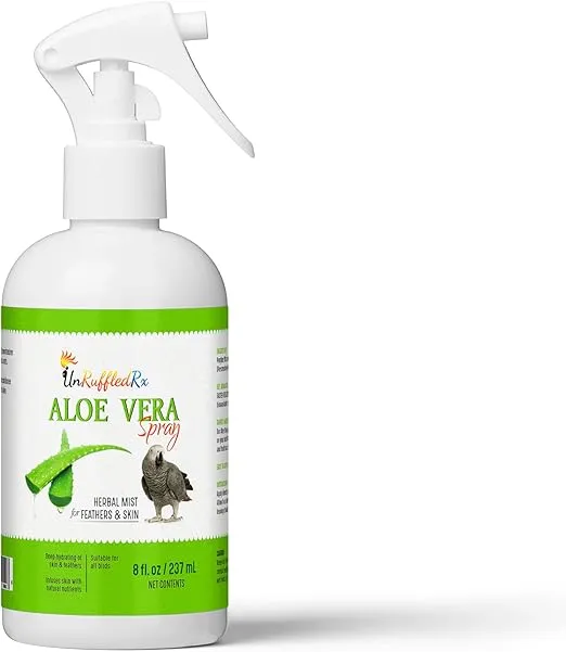 Aloe Vera Bird Bath Spray for Daily Care & Skin Health 8 Fl Oz - Soothe, Soften, and Protect Your Bird