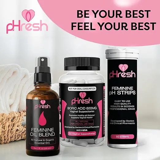 pHresh Feminine Spray - 100% All Natural Yoni Oil for Women - With Tea Tree, Lemongrass, Orange Essential Oils - 2 oz