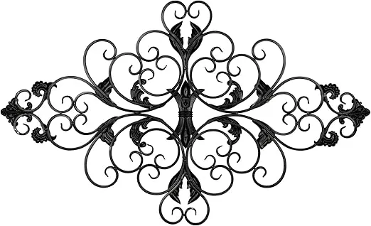 Stratton Home Decor SHD0139 Ornate Scroll Wall Decor, 36.00 W X 0.75 D X 21.75 H, Champagne