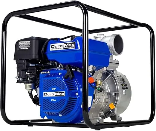 DuroMax XP904WP 270cc 427-Gpm 3600-Rpm 4-Inch Gasoline Engine Portable Water Pump, 50 State Approved, XP904WP, Blue