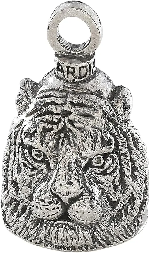 Guardian Bell Tiger Good Luck Bell w/Keyring & Black Velvet Gift Bag | Motorcycle Bell | Lead-Free Pewter | Good Luck Gift to Friends & Family | Bike Bell | Made in USA