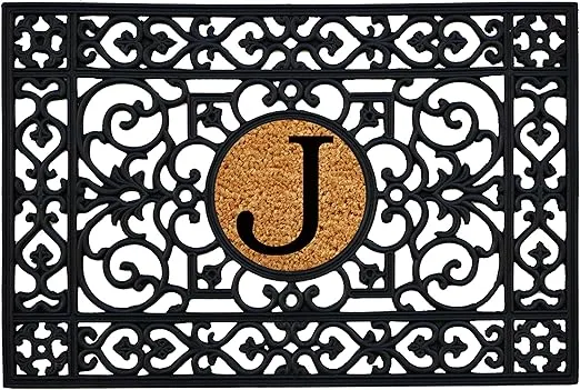 Calloway Mills 160012436J Rubber Monogram Insert Doormat, 2' x 3' (Letter J)
