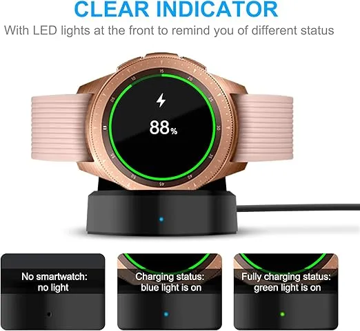 Charger Compatible with Samsung Galaxy Watch 42mm/46mm, Upgraded Charging Cradle Dock for Galaxy Watch SM-R800/R810/R815 Smart Watch Charger (Not for Active), Black